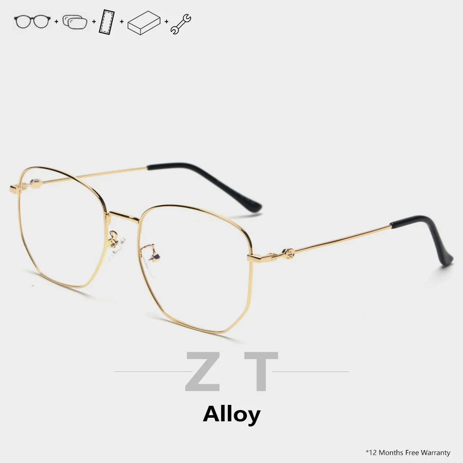 

ZT Alloy Diopter Prescription Glasses Men Gold Frame Designer Luxury Titanium Okulary Korekcyjne Square Myopia Minus Glasses