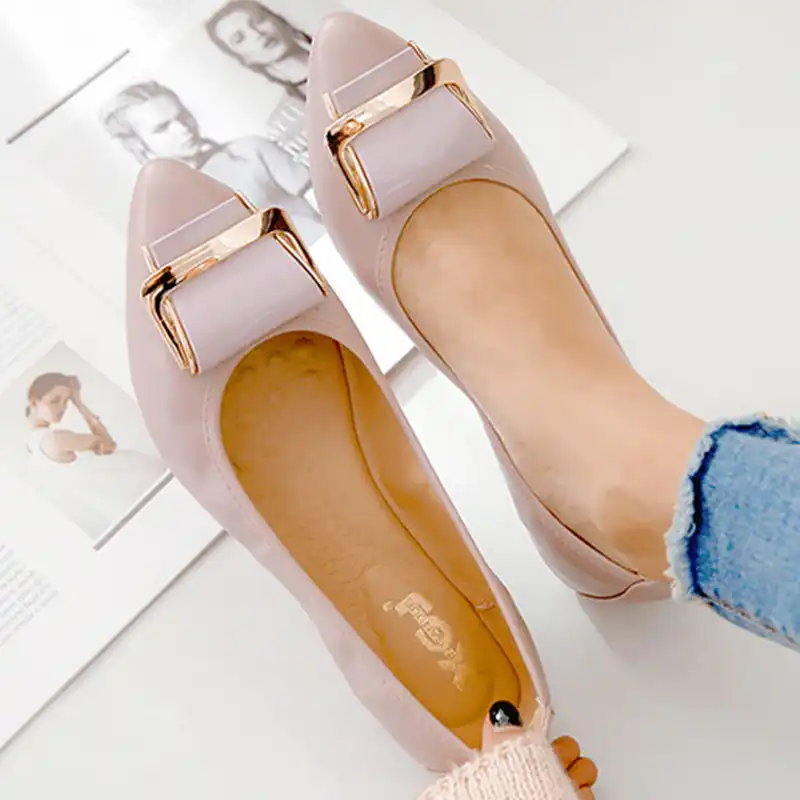 leather foldable flats