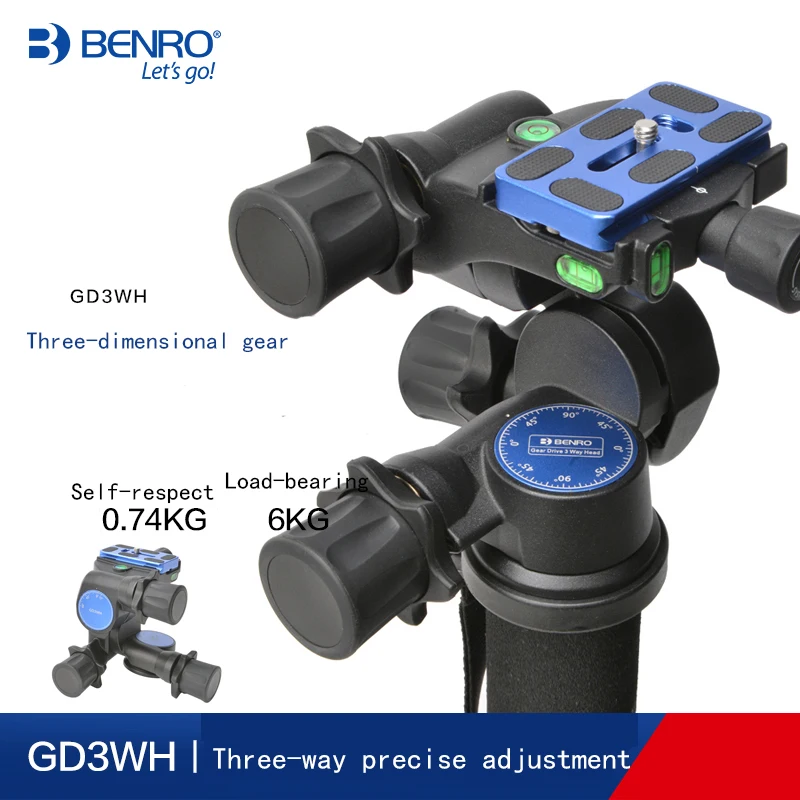 Benro GD3WH three-dimensional tripod ball head PTZ magnesium alloy SLR photography tripod Panoramic Three-way precise