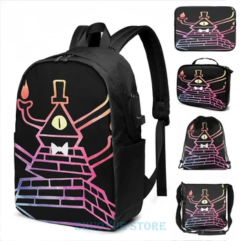 

Graphic print Six-Armed Apocalypse Bill Cipher - Color USB Charge Backpack men School bags Women bag Travel laptop bag