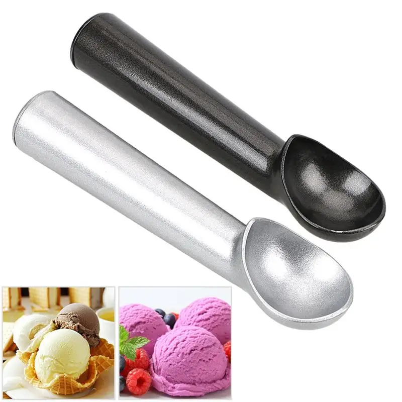 Kapmore 1pc Creative Ice Cream Spoon Non-Stick Anti-Freeze Stainless Steel Spoon Fruit Ice Cream Ball Making Tools