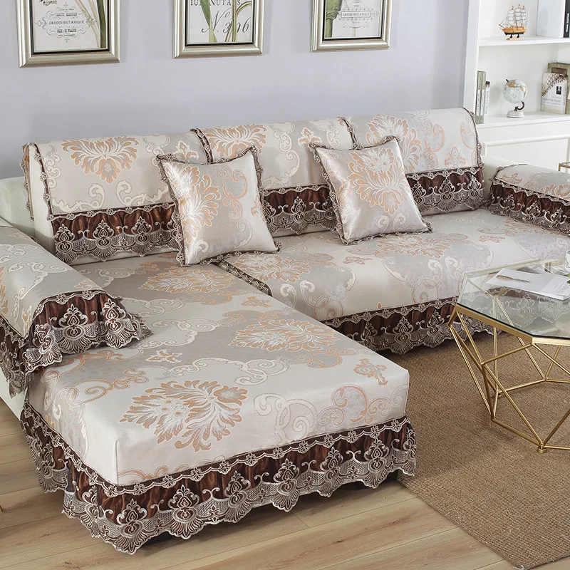 European Ice Silk Sofa Cover Summer Mat Rattan Combination Non-slip Living Room Corner Towel | Дом и сад