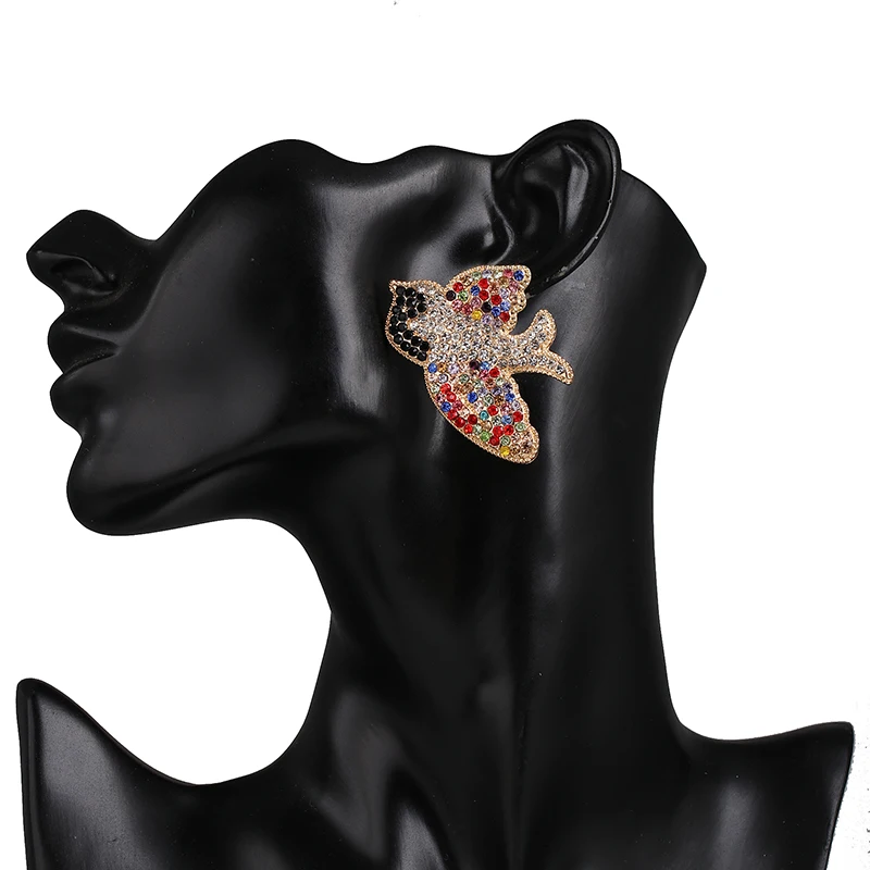 Jujia модные ювелирные изделия сияющие хрустальные серьги-гвоздики для женщин винтажные стильные серьги вечерние свадебные украшения подарок
