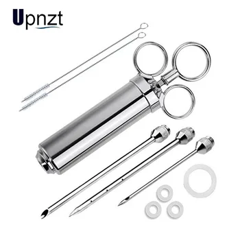 

Grill Marinade Seasoning Injector Turkey Meat Injectors Stainless Steel Cooking Syringe Injection with 3 Needles