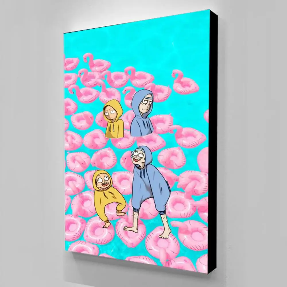 Картина рик и морти на холсте