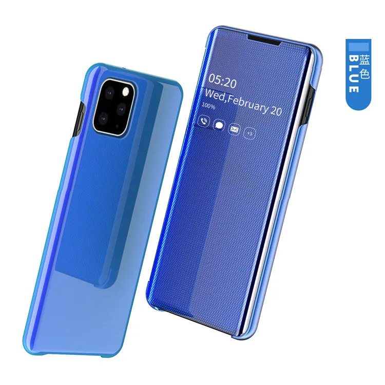Синий Зеркальные флип-Чехлы для Xiaomi Redmi Note 7 Pro с окошком и подставкой для Xiaomi Redmi Note 8 Pro Conque Capa - Цвет: Синий