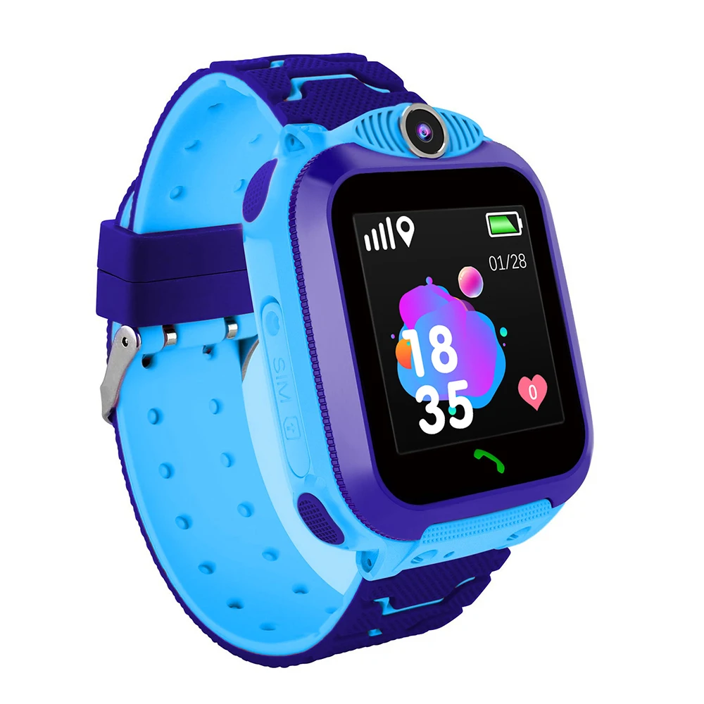 Blue TR5-1 2G gps LBS позиционирование SOS детские умные часы Сенсорный экран анти-потеря наручные часы голосовой чат для детей - Цвет: Blue