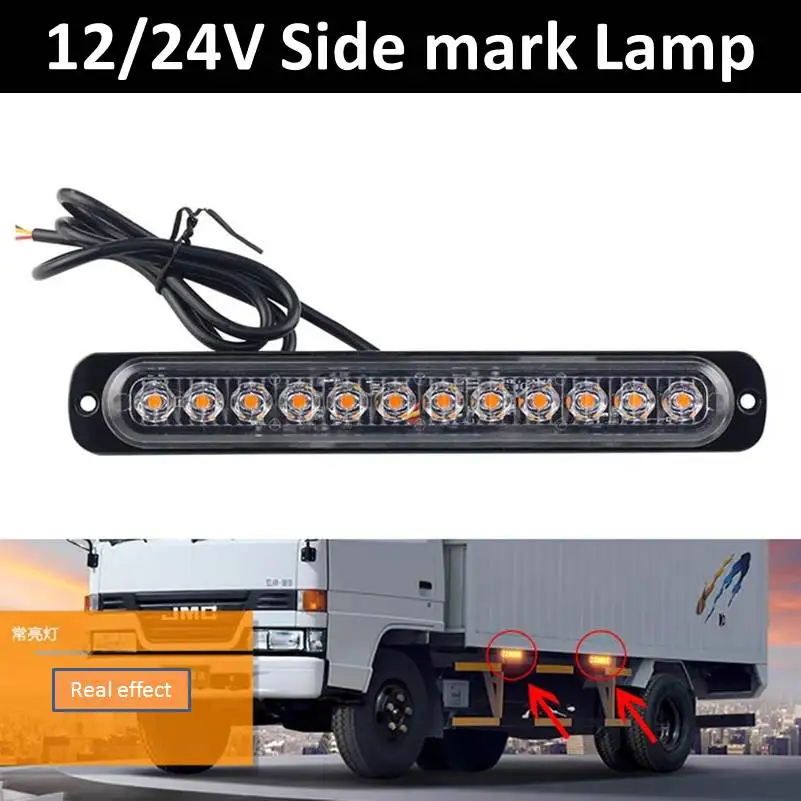 

12V/24V Car Clearance lamp Car side marker Light 36W Waterproof LED Indicator Light vehicle Daytime Running Light LED light bar