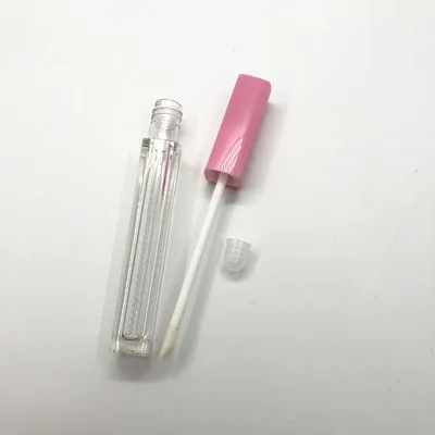 Pink Lid 4,5 мл квадратный косметический пустой контейнер для губной помады, прозрачный блеск для губ, бальзам для губ, тюбики, губная глазурь, упаковка бутылок - Цвет: Pink Lid