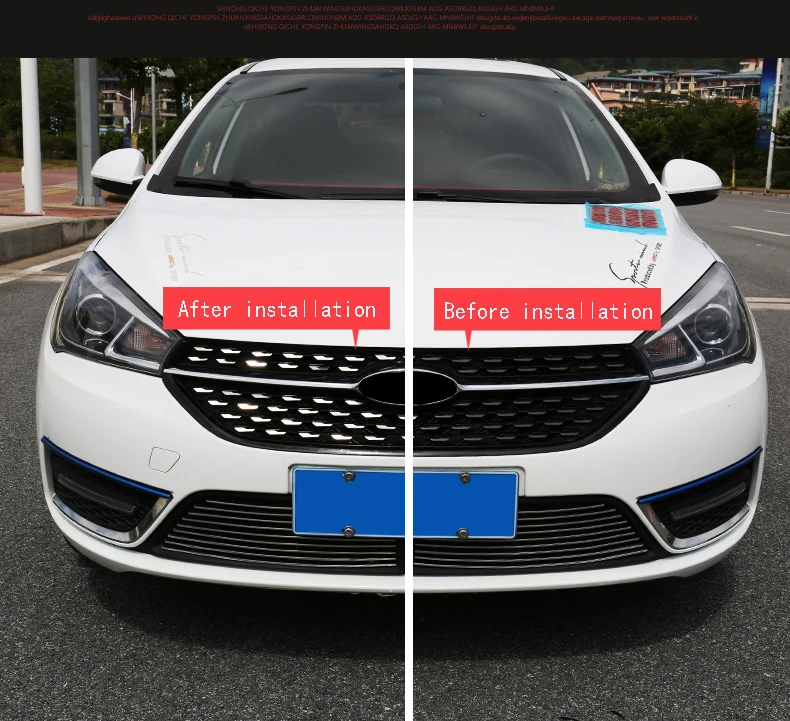 Для Chery ARRIZO5 ARRIZO 5, новинка, нержавеющая сталь, управление, передняя сторона, звездная сетка, блестки, Внешнее украшение, автомобильные аксессуары