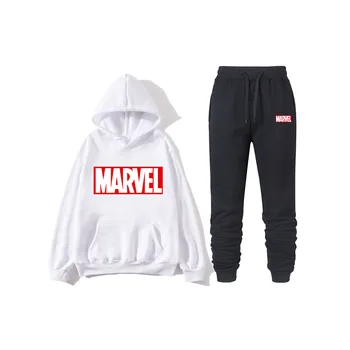 

2019 autumn and winter brand sweatshirt men's high quality MARVEL letter printing fashion men's hoodie sweatpants men