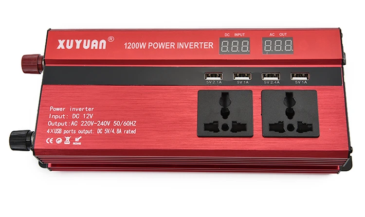 2000W Inverter Di Potenza Dc 12V/24V Ac 220V Convertitore Per Auto Convertitore Adattatore Sinusoidale Modificato Inverter Di Potenza