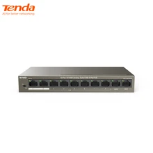 Tenda TEF1110P-8-63W Ethernet сетевой коммутатор Gigabit 8-Порты и разъёмы, 250 м дальнее расстояние стабильный PoE Питание, подключи и играй, Uplink NVR Порты и разъёмы