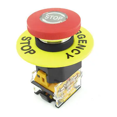 

Ui 380V Ith 10A DPST Rotary Reset Red Mushroom Head Push Button Switch
