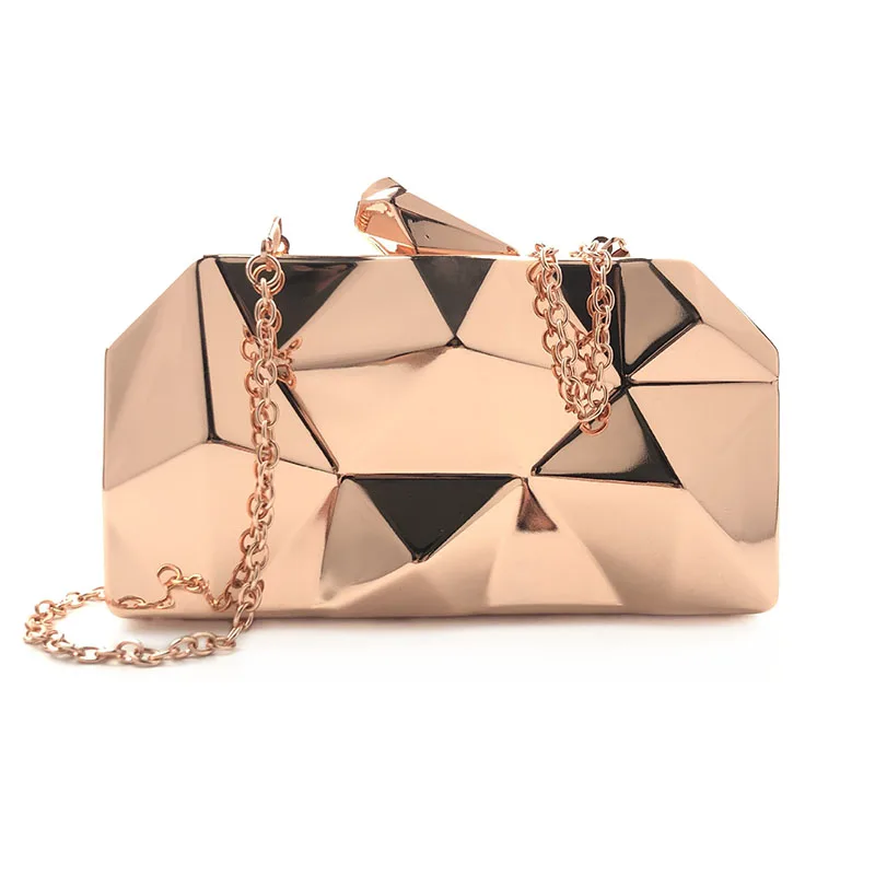 

Stylish, solid-colored metal box lady, one-shouldered Lady Bag Evening Party