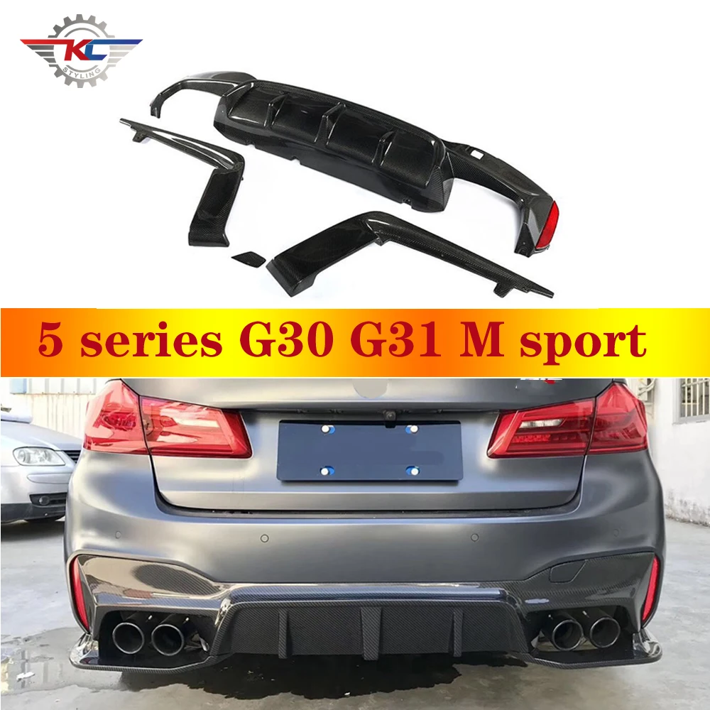 3 шт./компл. карбоновый задний бампер для 5 серии G30 G31 F90 M5 Sport Diffuser Car Body Kit 3D style |