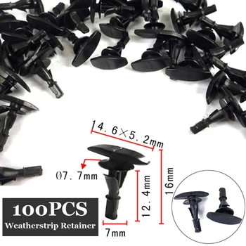 

100x BLACK Nylon For Lincoln Ford N806289-S Weatherstrip Fastener Retainer Clips