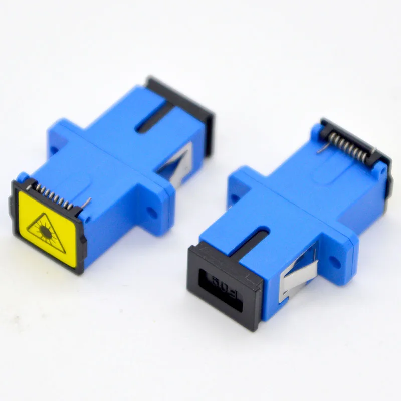 Hot Sell100pcs NEW Optic Fiber Connector Adapter SC UPC Fiber Flange Coupler Adapter With Ear,Dust Cover Free Shipping to Brazil