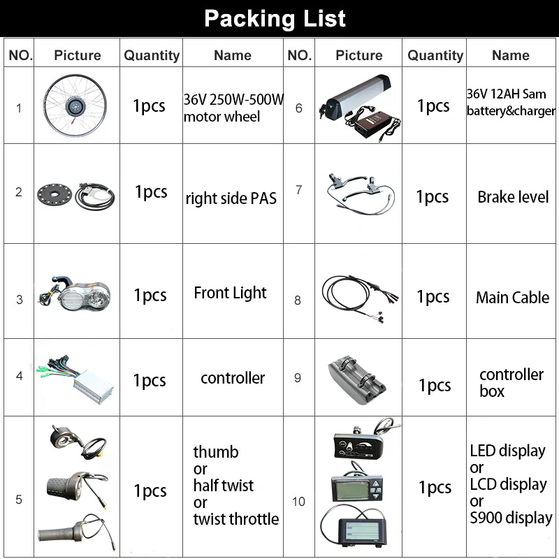 Discount 36V 250W-500W E bike Conversion Kits Electric Bicycle motors Battery Samsung 36V 12ah Electric Motor Wheel bicicleta electrica 2