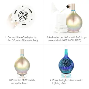 

3D Firework Night Light Essential Oil Diffuser Aromatherapy Fine Fog Humidifier Jan.2