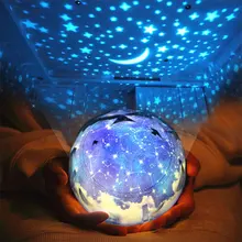 Cielo estrellado noche luz mágica estrella Luna proyector de planeta lámpara LED tierra universo parpadeante dormitorio Decoración Luz regalo de Navidad(China)