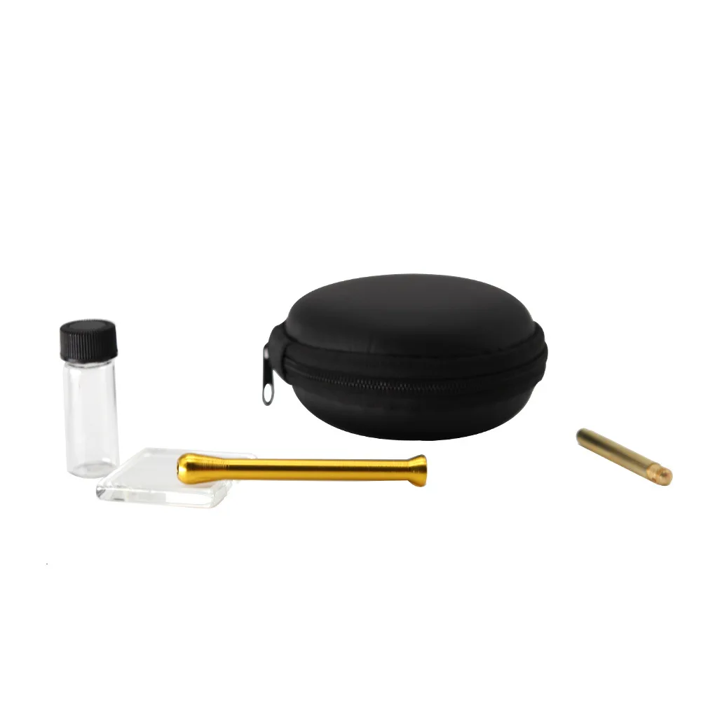 Snuff Set 1# Aluminium Alloy Tobacco Pipe Snuff Nose Smoke Pot Snuff Bottle Smoking Set Cigarette Holder