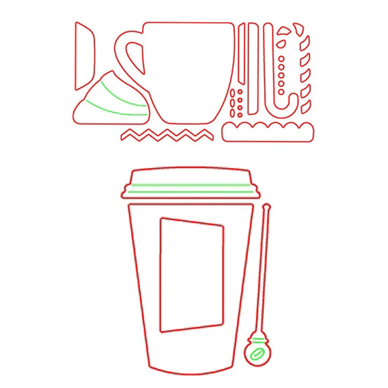 Drinking Cup Tea Coffee Cup Metal Cutting Dies for Scrapbooking Craft