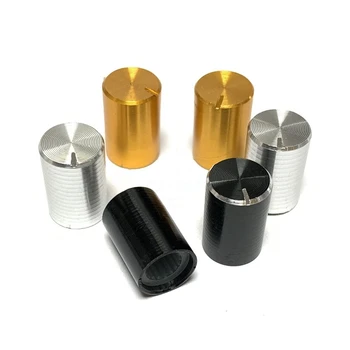 

10pcs 10*15mm Aluminum Alloy Potentiometer Knob Cap Volume Control Knob Hat Rotation Switch 10 x 19mm (D x H)