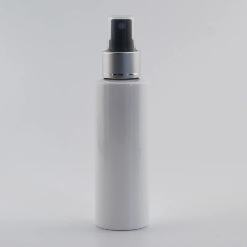 100 мл X 30 пластмассовая Бутылка для жидкости с алюминиевая распылительная помпа, ПЭТ бутылочка для косметики распыление, 3,4 унций аэрозольный контейнер - Цвет: White Bottle Black