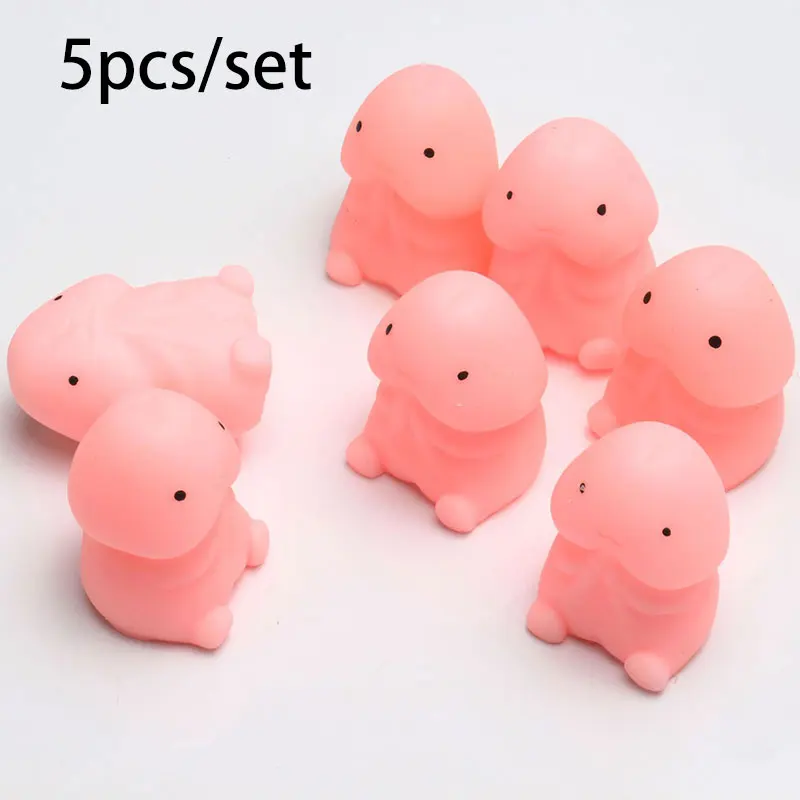 Pu-Pressure Relief-Toy Relax Penis-Shape Funny Slow-Rebound Cute Rises And 5pcs/Set