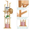 Bamboo Coat Rack Tree Cloth Hanger 9 Hooks 3-Layer Shelf Stand Hallway Living Room for Hat,Clothes,Scarves,Handbags,Umbrella 5