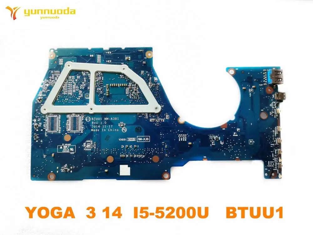 Ideal  Original for Lenovo yoga 3 14 laptop motherboard YOGA 3 14 I5-5200U BTUU1 NM-A381 tested good free 