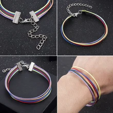 Модный браслет из искусственной кожи для мужчин и женщин, очаровательный Радужный Браслет для геев, подарок для украшения для геев, подарок для влюбленных