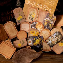 60pcs/pack Retro Forest Mark Plant Frame Decorative Sticker Scrapbooking Label Diary Korean Stationery Album Journal Planner