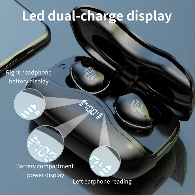 New 6D Noise Reduction Headset Wireless Bluetooth Sport Earphone Touch Control Music Earbud With 1200mAh Charging BOX W16 TWS