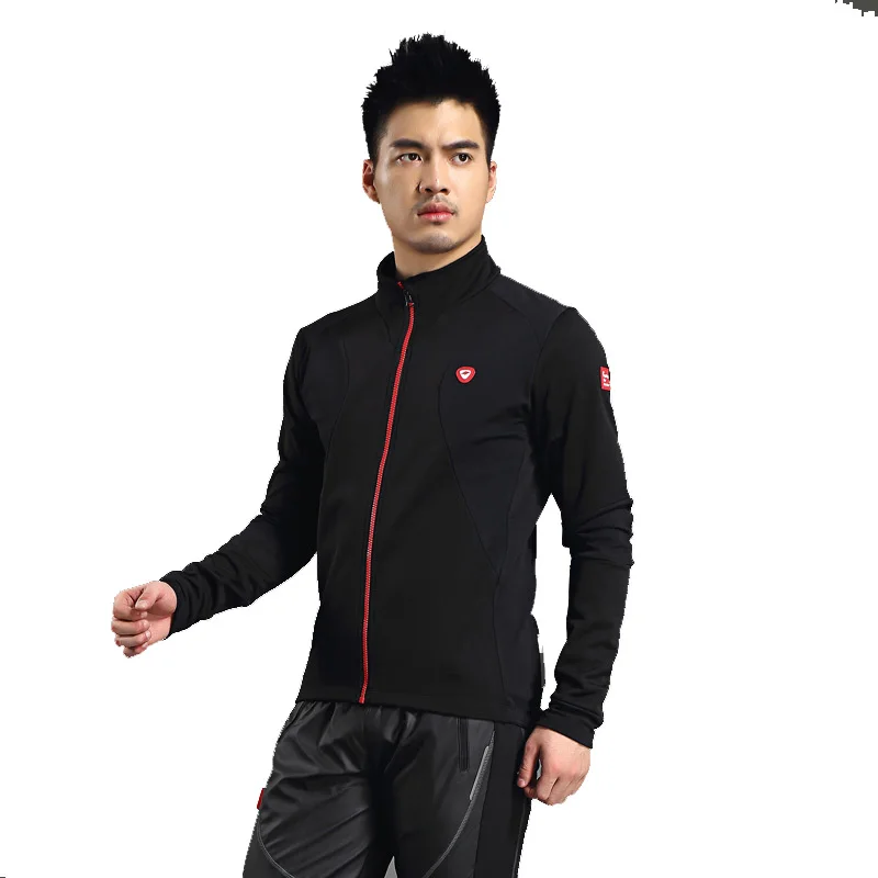SANTIC New Bike Bicycle Cycling Men's Long Sleeve Jersey Winter Thermal Jacket-Lens UV Protection Keep Warm Windproof Black