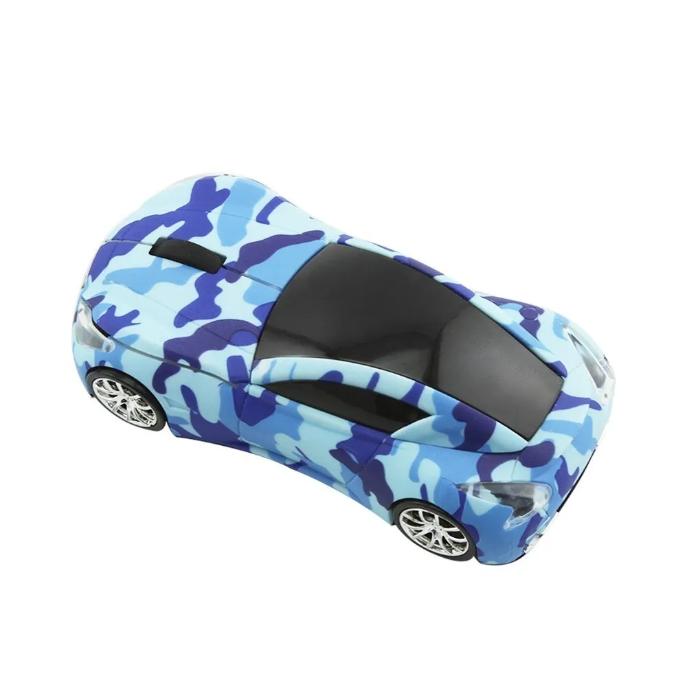 Camouflage Blue CHYI Беспроводная Спортивная Автомобильная компьютерная мышь USB оптическая Wirh светодиодный свет игровая мышь 3D 1600 dpi мыши для подарка настольного ноутбука - Цвет: Camouflage Blue