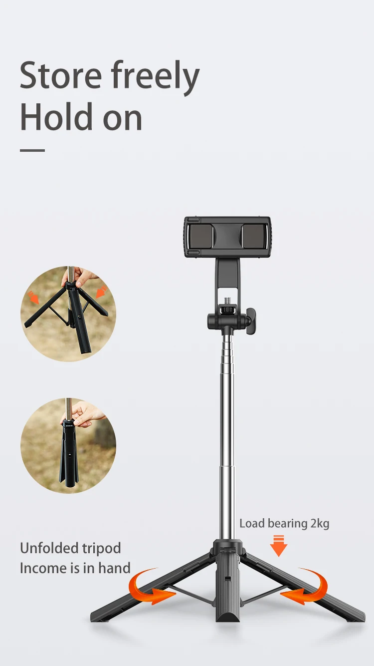 Portable Mini Selfie Stick Tripod 360 Rotation 155CM Handheld Gimbal Monopod For Smartphone Tablet