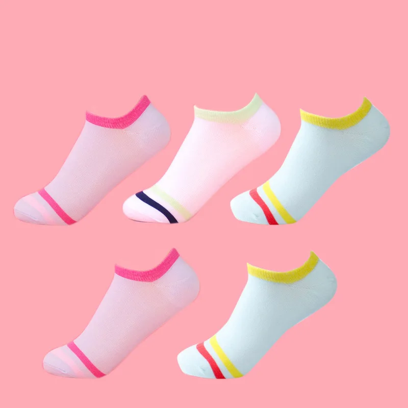 Однотонные бамбуковые платья женские носки полиэфирные носки из спандекса забавные Coturno Feminino Grappige Sokken женские носки из конопляного волокна 5 шт./партия - Цвет: Boat socks mix C