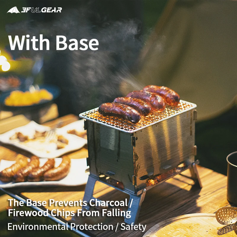 3F UL GEAR Titanium Alloy Wood Stove Outdoor Camp Picnic BBQ Lightweight Assemble Cooking Camp Portable Equipment Fall Winter