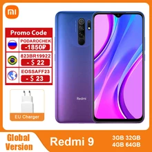 Global Version Xiaomi Redmi 9 3GB 32GB / 4GB 64GB Smartphone Helio G80 Octa Core 13MP Quad Camera 6.53" FHD+ Display 5020mAh