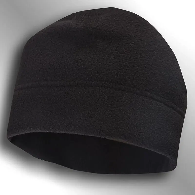 Лыжная походная шапка Мужская ветрозащитная альпинистская тактическая шапка флисовые зимние шапки для мужчин велосипедная теплая шапка охотничья шапка маска теплая - Цвет: Черный