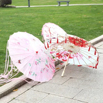 

Classical Style Chinese Art Umbrella Silk Cloth Umbrella Decorative Umbrella Oil Paper Painted Parasol Umbrella