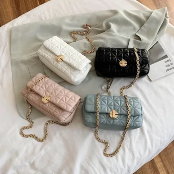 

PU Leather Embroidery thread Crossbody Bags For Women Small Chain 2020 Summer Elegant Shoulder Handbags Female Cross Body Bag