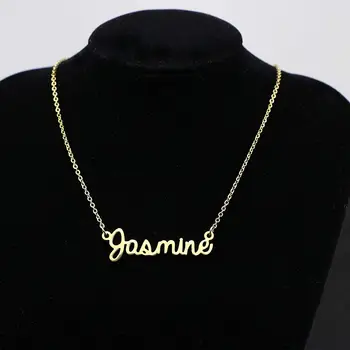 

AAA Personalized Name Pendant Necklaces Birthday Gift Gold Color English Letter Necklace Custom Stainless Steel Name Necklaces