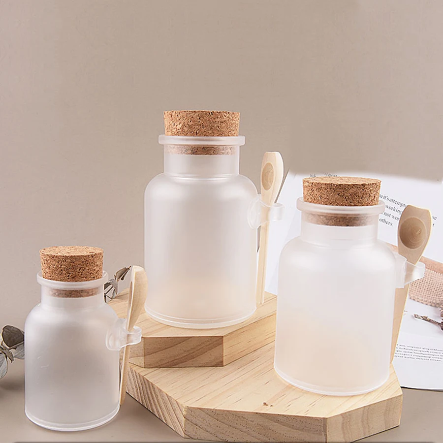 Round Glass Jar with Cork & Spoon