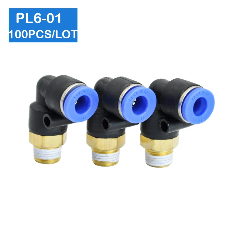 

100 Pcs of PL6-01 free shipping, 6mm Push In One Touch Connector 1/8" Thread Pneumatic Quick Fittings