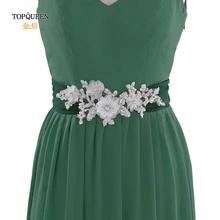 TOPQUEEN S358 пояс невесты для свадебного платья белый жемчужный пояс для девочек платья цветок пояс для подружки невесты горный хрусталь пояс-кушак