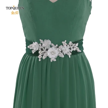 

TOPQUEEN Bridal Belt for Wedding Dress White Pearl Belt for Girls Dresses Flower Belt Women Rhinestone Sashes Belt S358