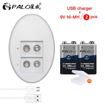 

9v nimh rechargeable battery 6f22 and led indicator smart charger for 9v lithium nimh rechargeable battery